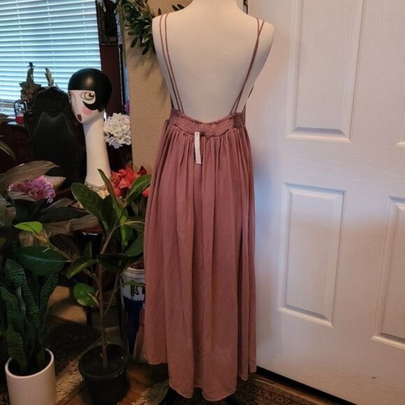 New Formal Tea Rose Pink Dress Stitch Fix Small Low Cut Cleavage Sexy Le… - Picture 7 of 9